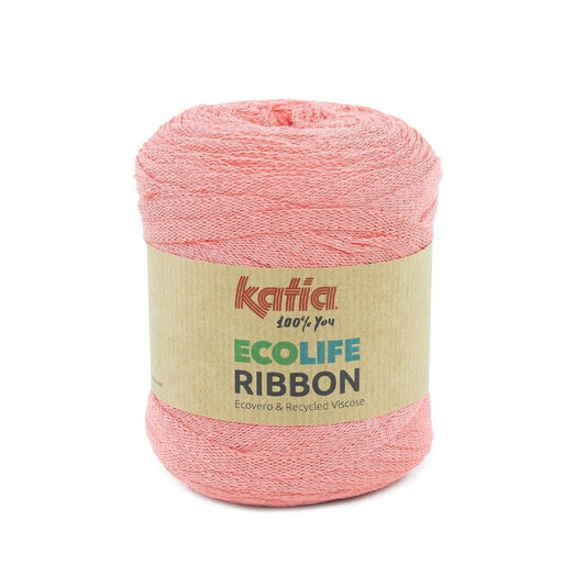 Katia Ecolife Ribbon koraal – Duurzaam lintgaren voor mode-items