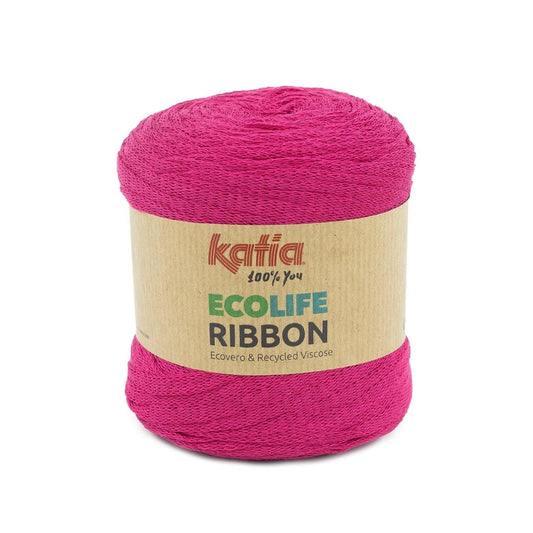 Katia Ecolife Ribbon roze – Soepel lintgaren voor breien en haken