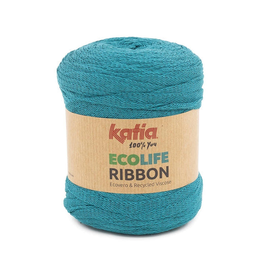 Katia Ecolife Ribbon turquoise – Trendy lintgaren voor mode-items