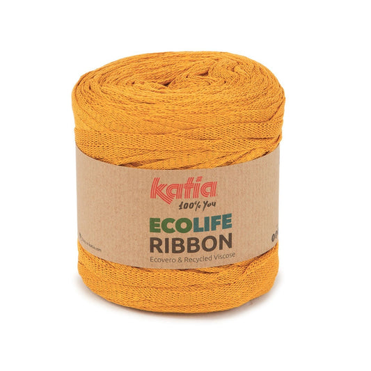 Katia Ecolife Ribbon oker – Soepel garen voor woonaccessoires