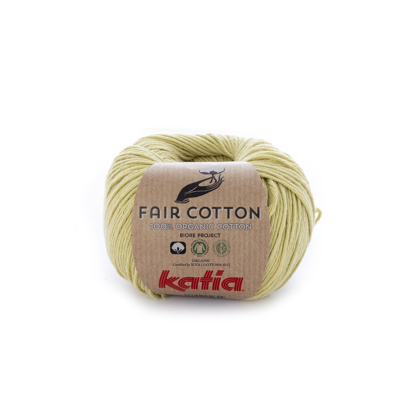 Katia Fair Cotton haakgaren pistache – biologisch katoen voor zachte dekens