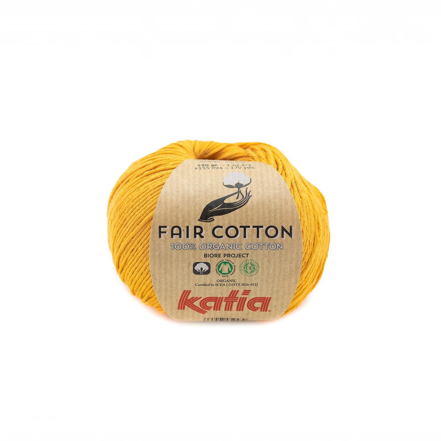 Katia Fair Cotton breigaren mosterdgeel – zachte katoen voor brei- en haakprojecten