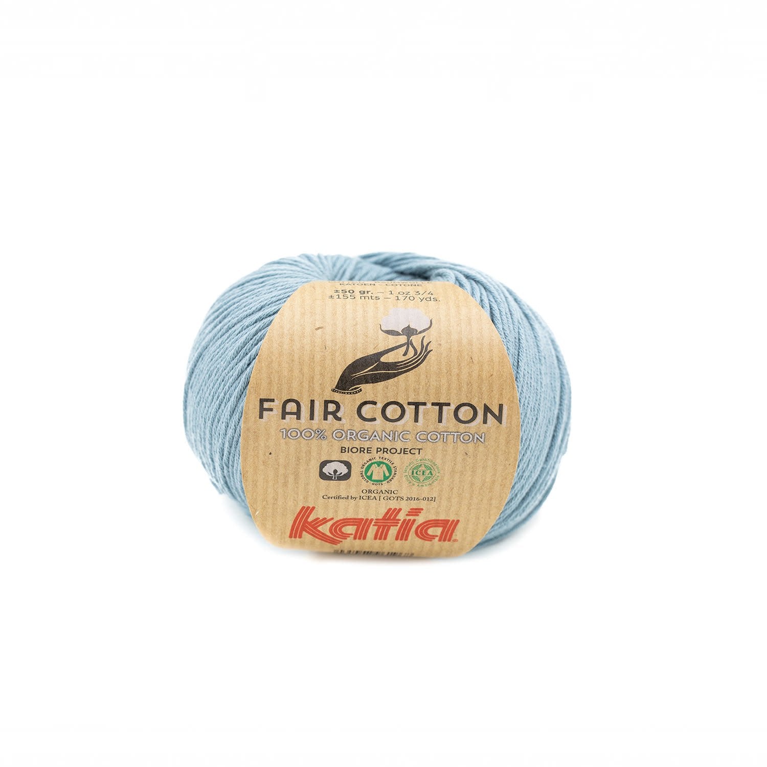 Katia Fair Cotton breigaren grijsblauw – zachte katoen voor brei- en haakprojecten