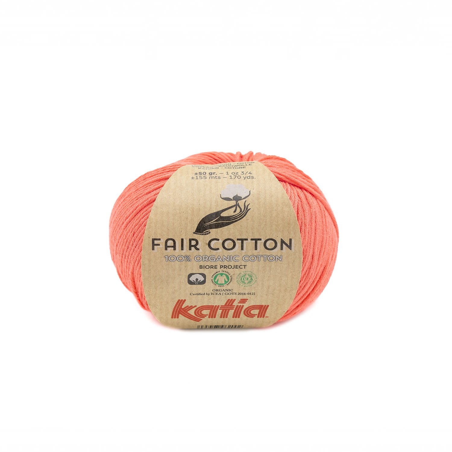 Katia Fair Cotton haakgaren zalmoranje – milieuvriendelijk katoen voor comfortabele projecten