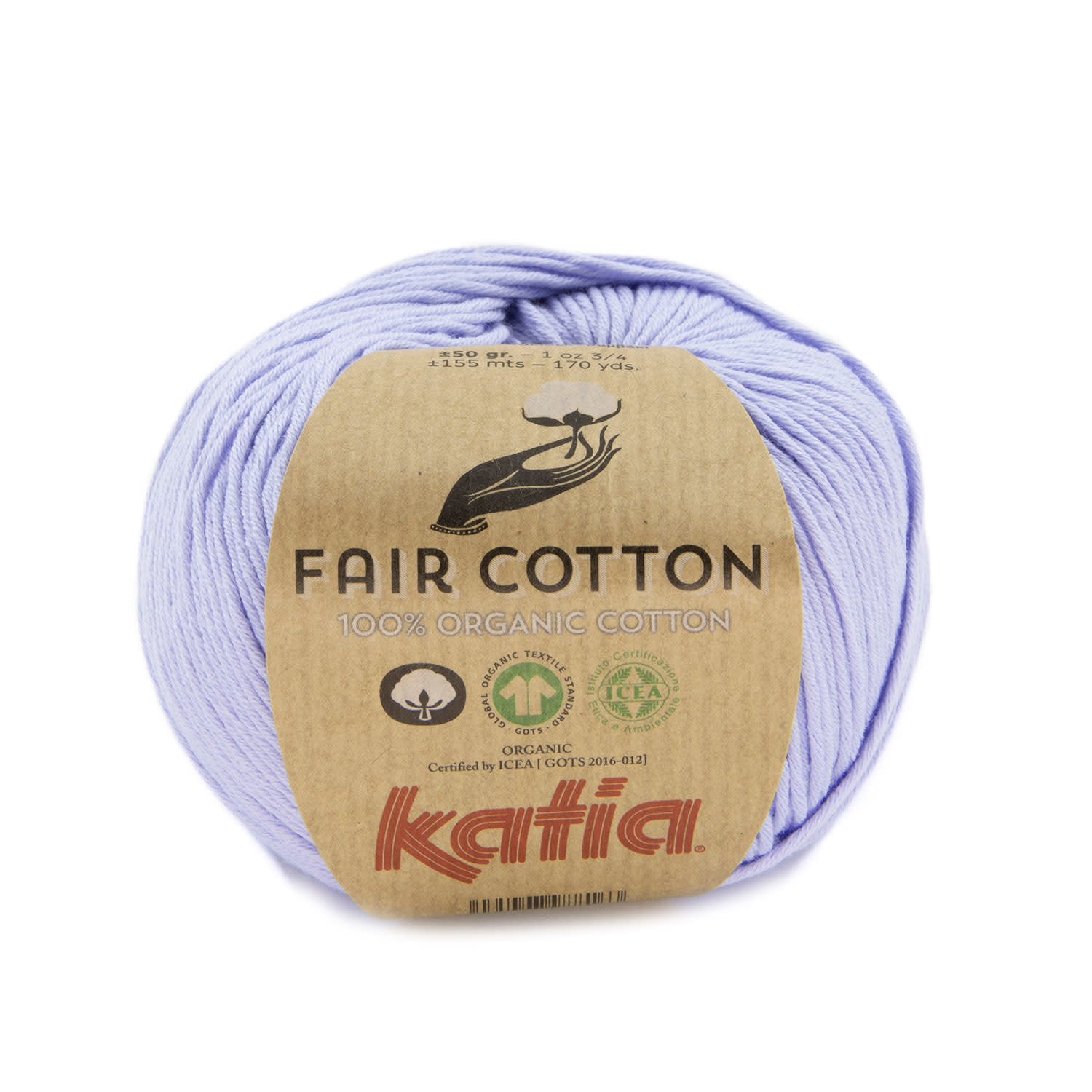 Katia Fair Cotton breigaren licht lila – duurzaam katoen voor gevoelige huidjes