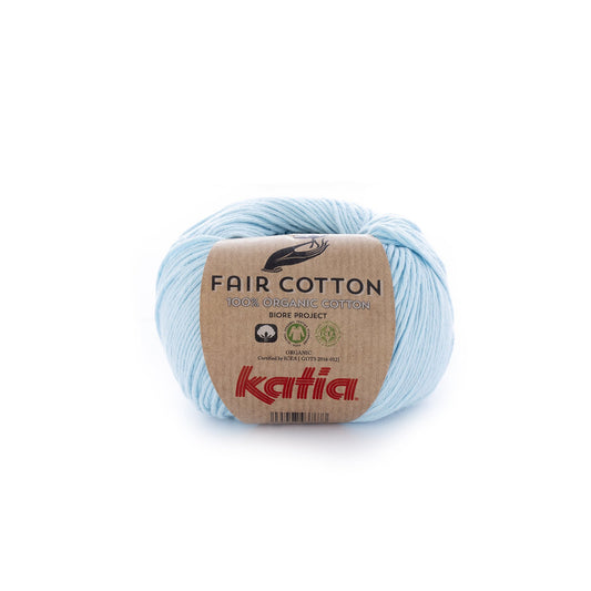 Katia Fair Cotton haakgaren baby blauw – biologisch katoen voor zachte creaties