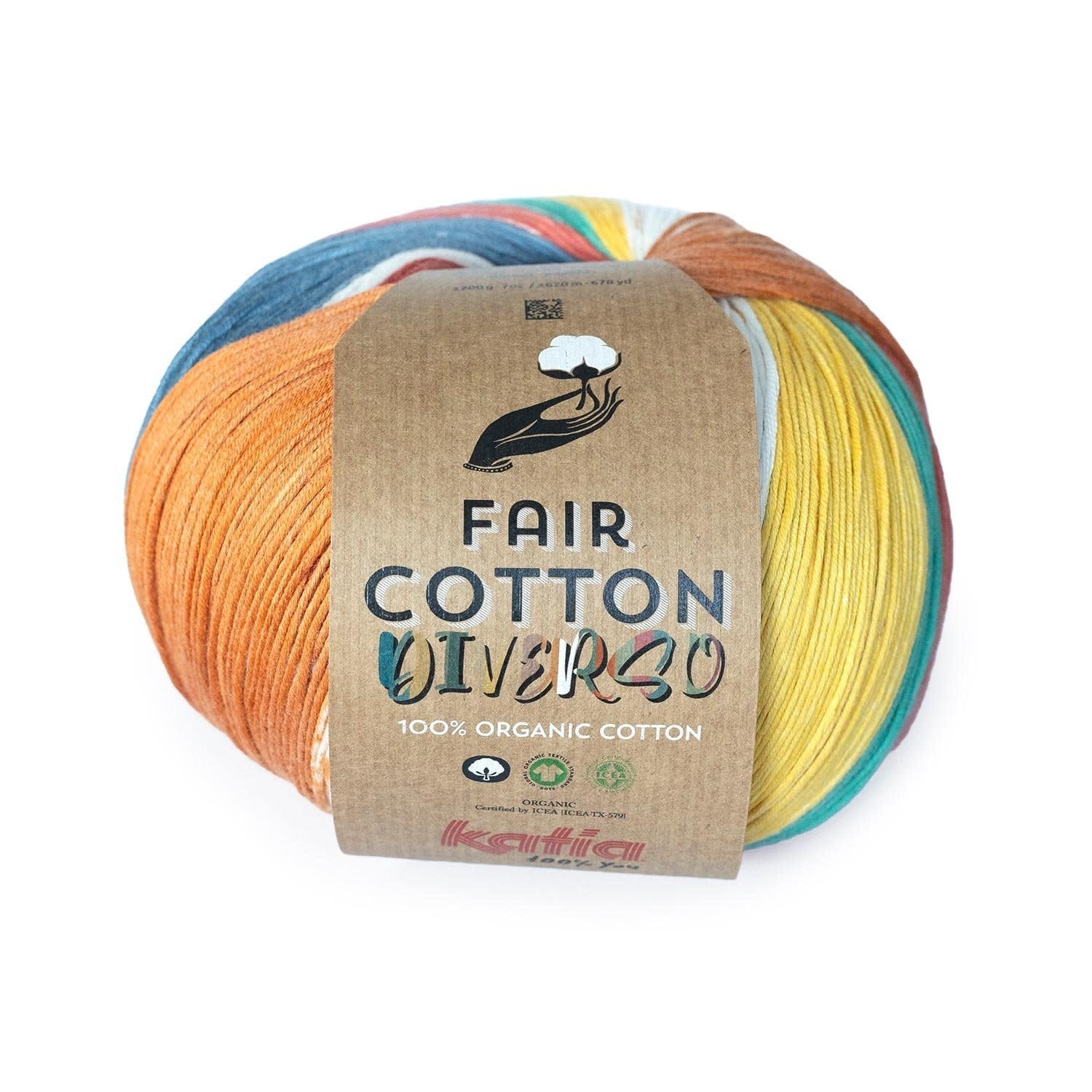 Katia Fair Cotton Diverso breigaren kleur 404 – duurzaam breigaren van 100% biologisch katoen