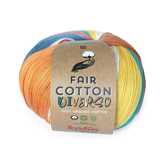 Katia Fair Cotton Diverso breigaren kleur 404 – duurzaam breigaren van 100% biologisch katoen