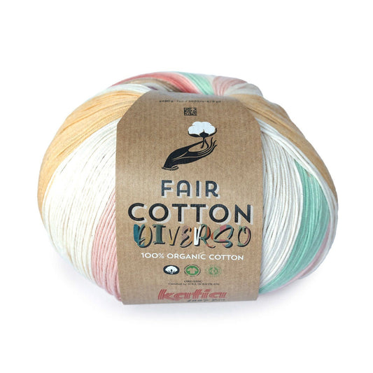Katia Fair Cotton Diverso breigaren kleur 405 – lange draadlengte voor grote breiprojecten
