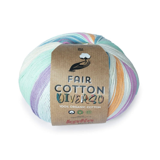 Katia Fair Cotton Diverso breigaren kleur 406 – machinewasbaar op 30 °C, plat drogen