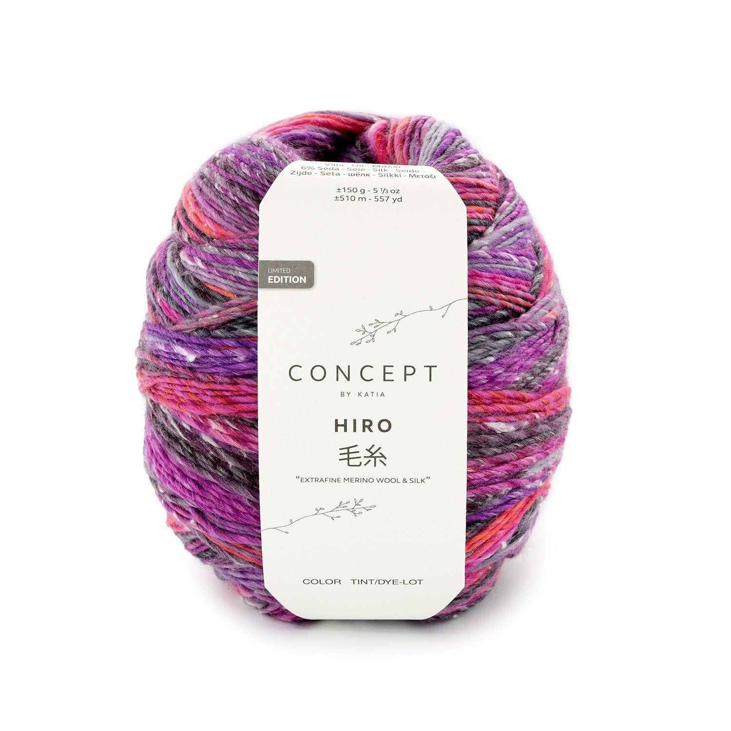 Katia Hiro breigaren in kleur 200 - zachte Merino wol & zijde mix