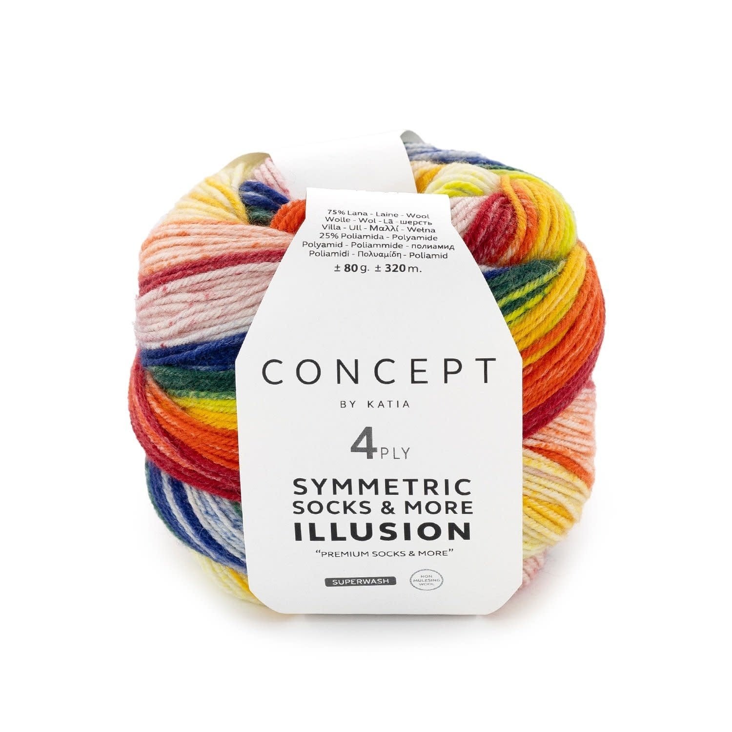 Katia Illusion Symmetric Socks 70 – 4-draads sokkengaren voor identieke sokken