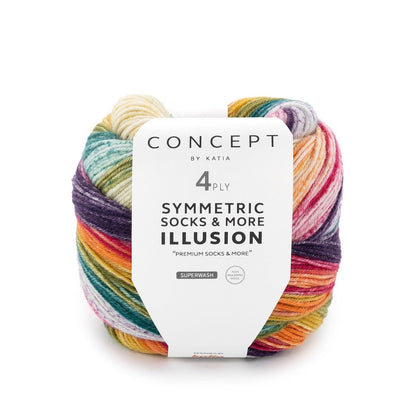 Katia Illusion Symmetric Socks 71 – 4-draads sokkengaren voor identieke sokken