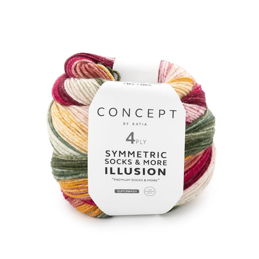 Katia Illusion Symmetric Socks 74 – 4-draads sokkengaren voor identieke sokken
