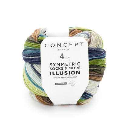 Katia Illusion Symmetric Socks 75 – 4-draads sokkengaren voor identieke sokken