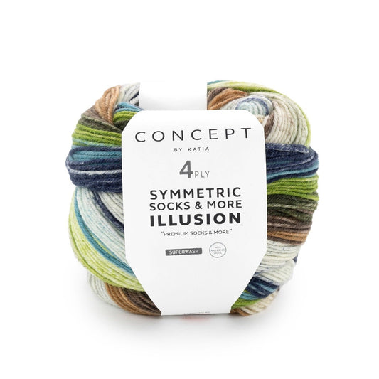 Katia Illusion Symmetric Socks 75 – 4-draads sokkengaren voor identieke sokken