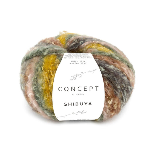Katia Shibuya wol- en haakgaren in Bruin-Mint-Oker – zachte textuur voor breien en haken