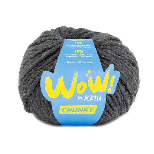 Katia WOW Chunky breigaren in donkergrijs - 75% wol, 15% wol, 10% alpaca