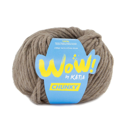 Katia WOW Chunky breigaren in lichtbruin - 75% wol, 15% wol, 10% alpaca