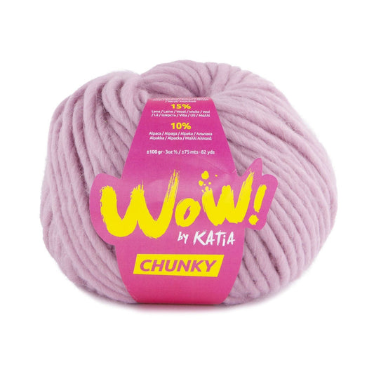 Katia WOW Chunky breigaren in lichtroze - 75% wol, 15% wol, 10% alpaca