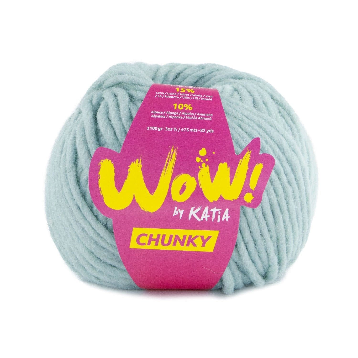 Katia WOW Chunky breigaren in aqua - 75% wol, 15% wol, 10% alpaca