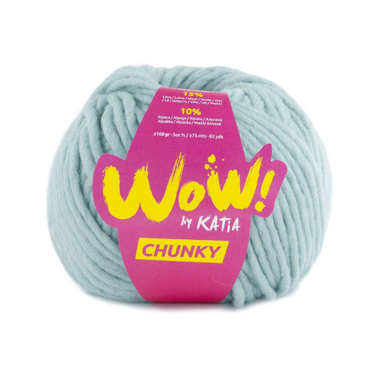 Katia WOW Chunky breigaren in aqua - 75% wol, 15% wol, 10% alpaca