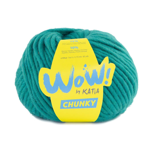 Katia WOW Chunky breigaren in smaragd groen - 75% wol, 15% wol, 10% alpaca