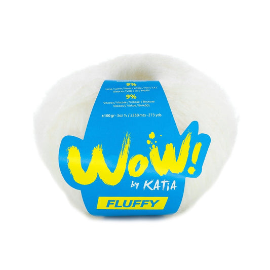Katia WOW Fluffy breigaren wit - zacht pluizig garen voor truien