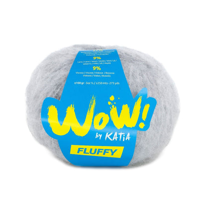 Katia WOW Fluffy breigaren licht grijs - ideaal voor accessoires