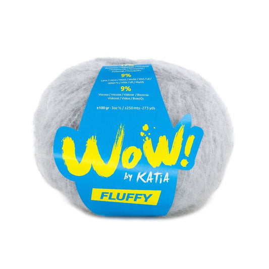 Katia WOW Fluffy breigaren licht grijs - ideaal voor accessoires
