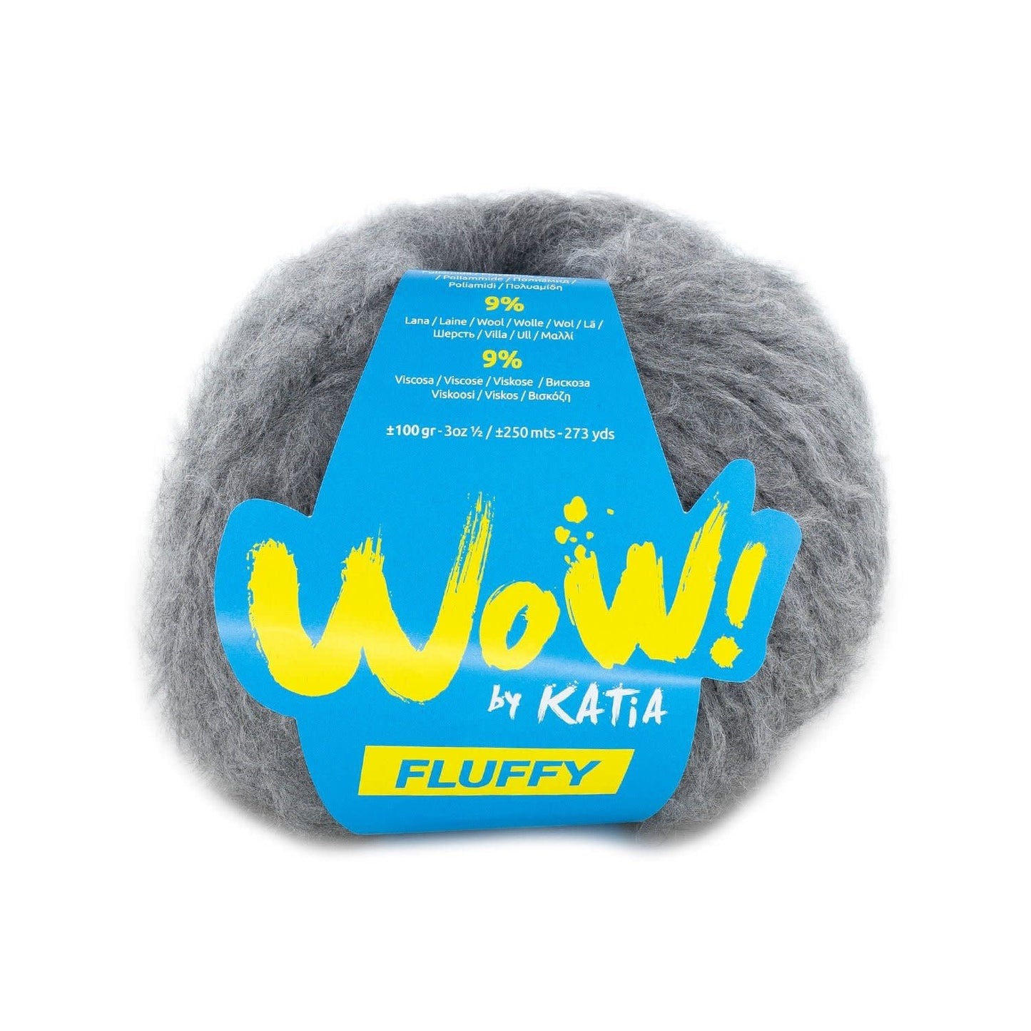 Katia WOW Fluffy breigaren donker grijs - perfect voor truien