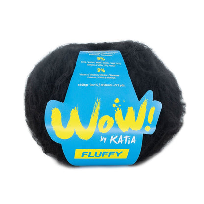 Katia WOW Fluffy breigaren zwart - duurzaam en zacht