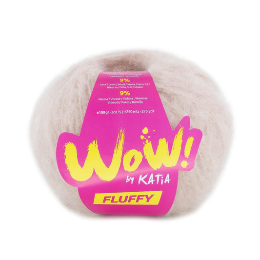 Katia WOW Fluffy breigaren zeer licht roze - zacht en pluizig