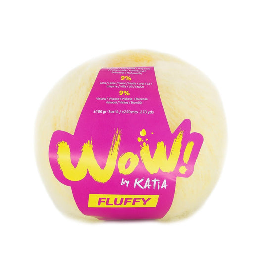 Katia WOW Fluffy breigaren licht geel - perfect voor truien