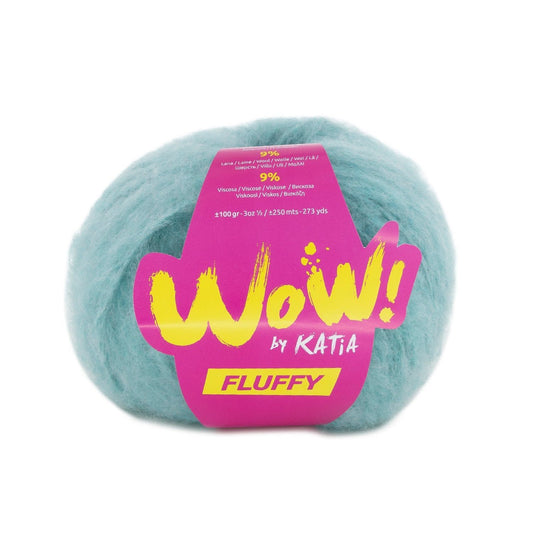 Katia WOW Fluffy breigaren aqua - ideaal voor brei projecten