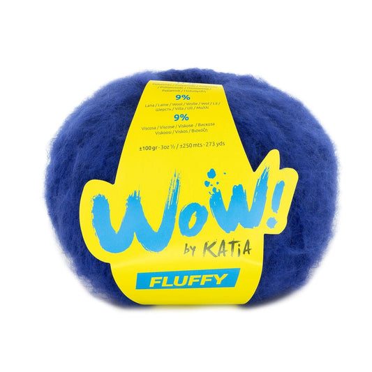 Katia WOW Fluffy breigaren helder blauw - ideaal voor brei projecten
