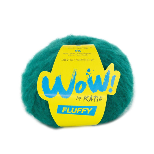Katia WOW Fluffy breigaren smaragd groen - zacht pluizig garen
