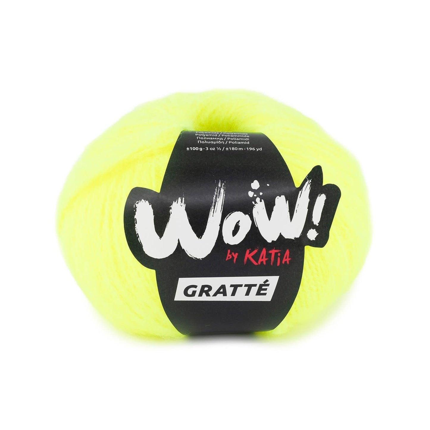 Katia WOW! Gratté breigaren in fluorescerend geel - zachte textuur voor comfortabele kleding
