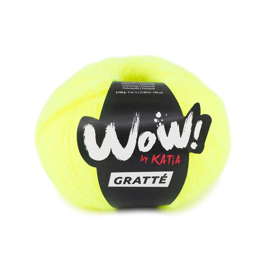 Katia WOW! Gratté breigaren in fluorescerend geel - zachte textuur voor comfortabele kleding
