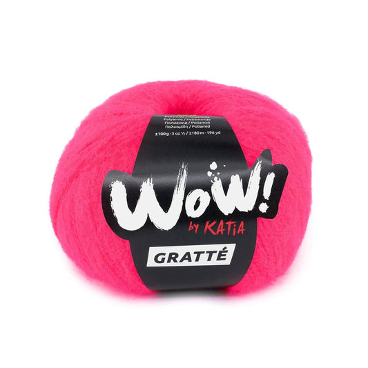 Katia WOW! Gratté breigaren in watermeloen fluoride - trendy kleur voor unieke projecten