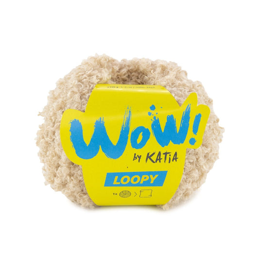 Katia WOW Loopy breigaren beige - knuffelzacht garen voor warme trui's