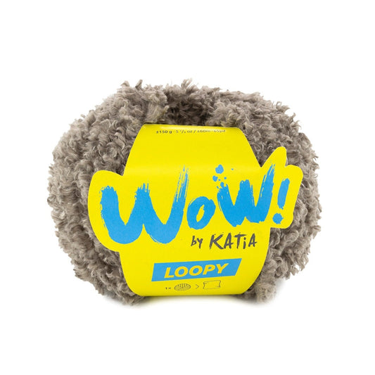 Katia WOW Loopy breigaren nerts bruin - textuurrijk garen voor accessoires
