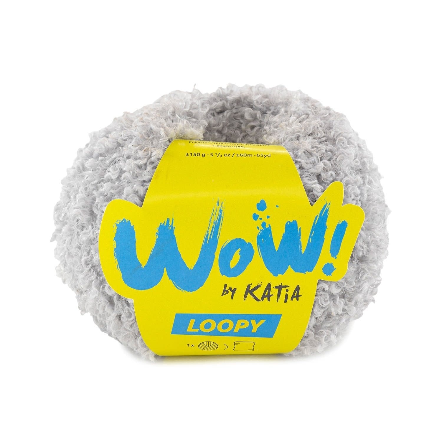 Katia WOW Loopy breigaren licht grijs - verzorgd garen voor breiwerk