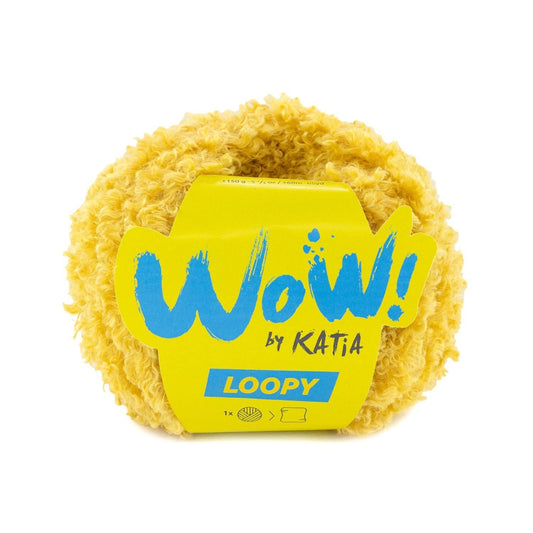 Katia WOW Loopy breigaren geel - opvallend garen voor accessoires