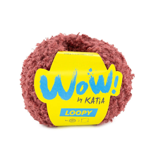 Katia WOW Loopy breigaren roodbruin - herfstkleurig garen voor breiwerk