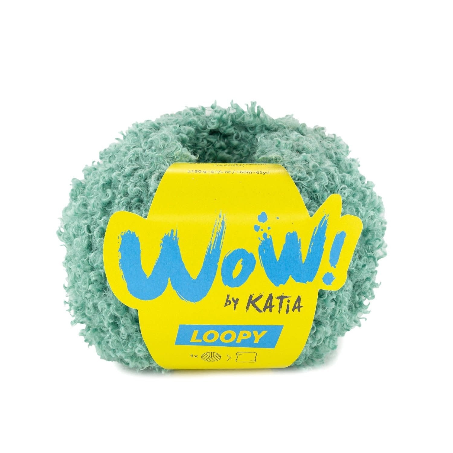 Katia WOW Loopy breigaren mint - fris garen voor accessoires