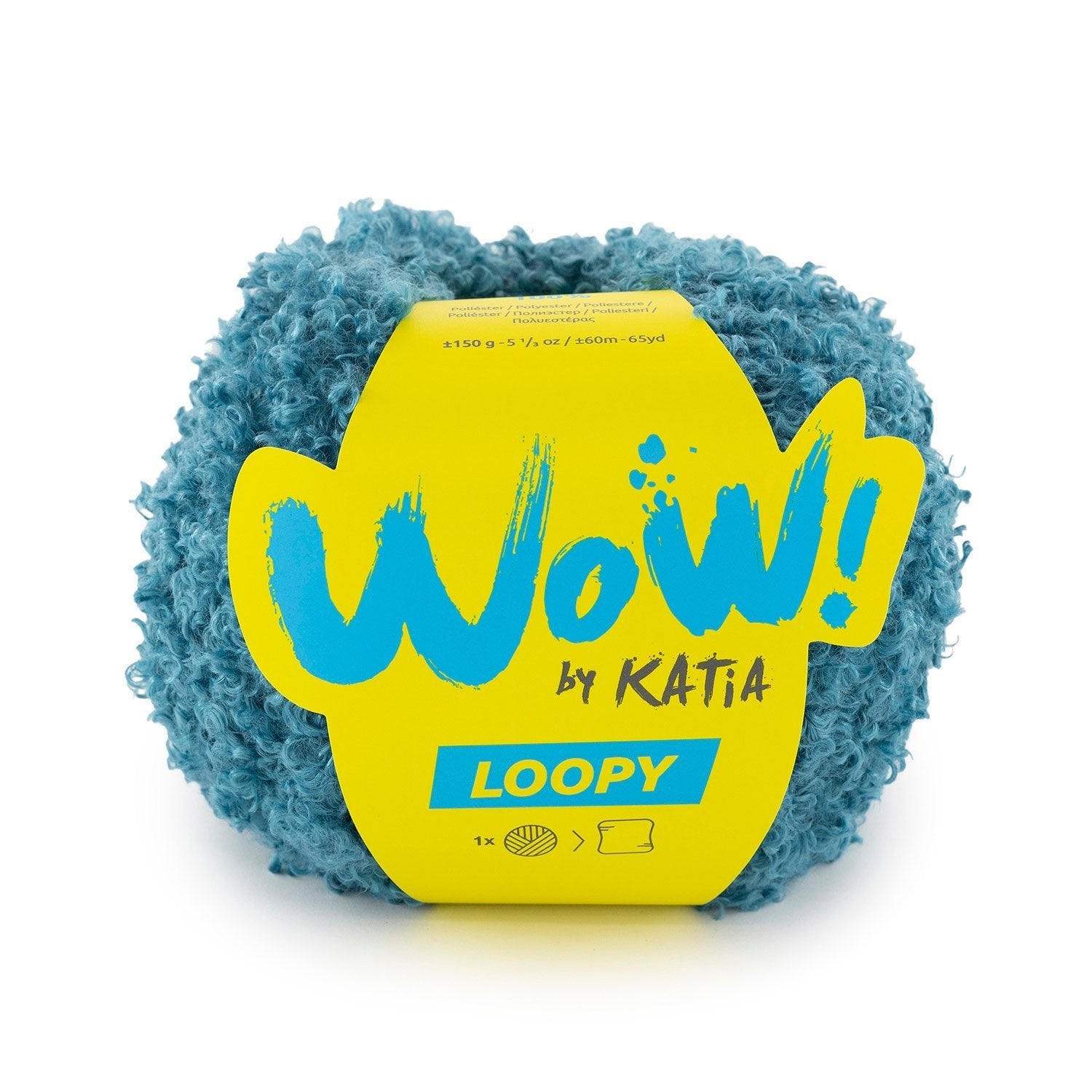 Katia WOW Loopy breigaren eend blauw - pastelkleurig garen voor breiwerk