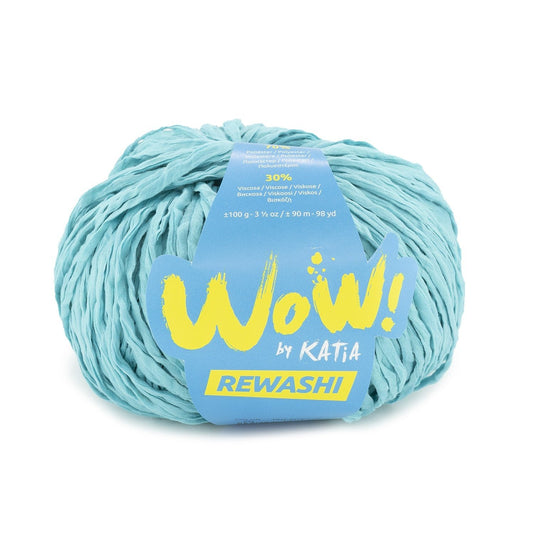 Katia WOW Rewashi lintgaren in aqua – ideaal voor zomerse projecten en accessoires