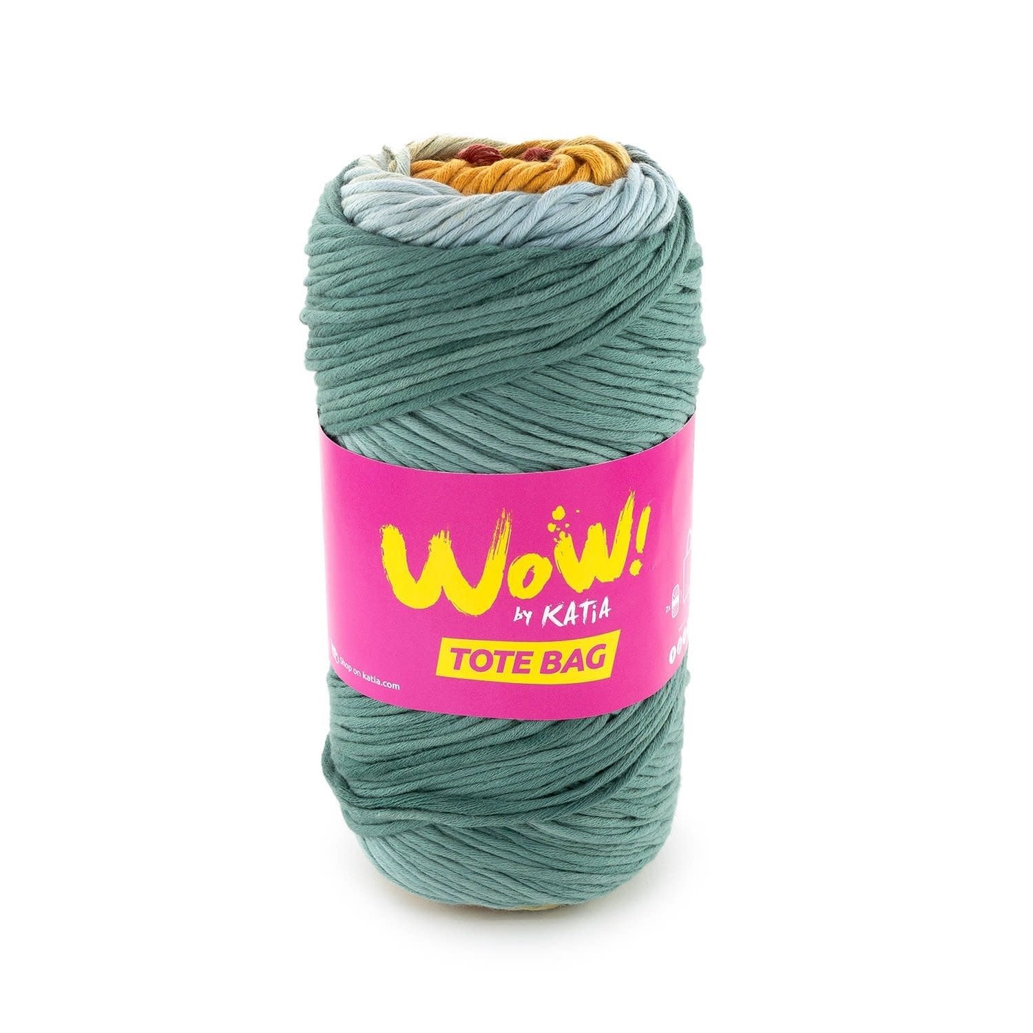 Katia WOW! Tote Bag haakgaren kleur 303 – kleurrijk katoen voor tassen