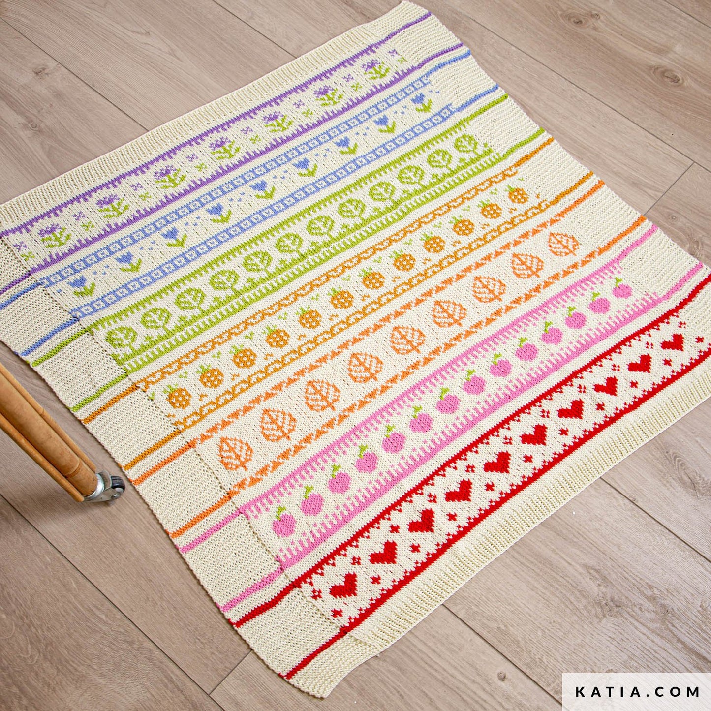 Rainbow Garden babydeken KAL